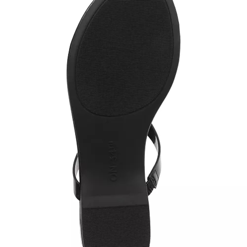 On 34th Women's Galinaa Black Patent Knotted T-straps Slip-on Sandals Size 6.5 - Picture 9 of 9